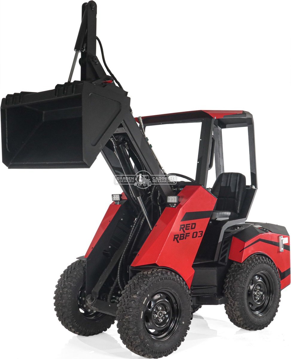 Мини-погрузчик шарнирно сочленённый RED RBF-03 Zongshen GB750EFI 30 л.с., грузоподъемность до 700 кг., ковш 150 л., 1270 кг.