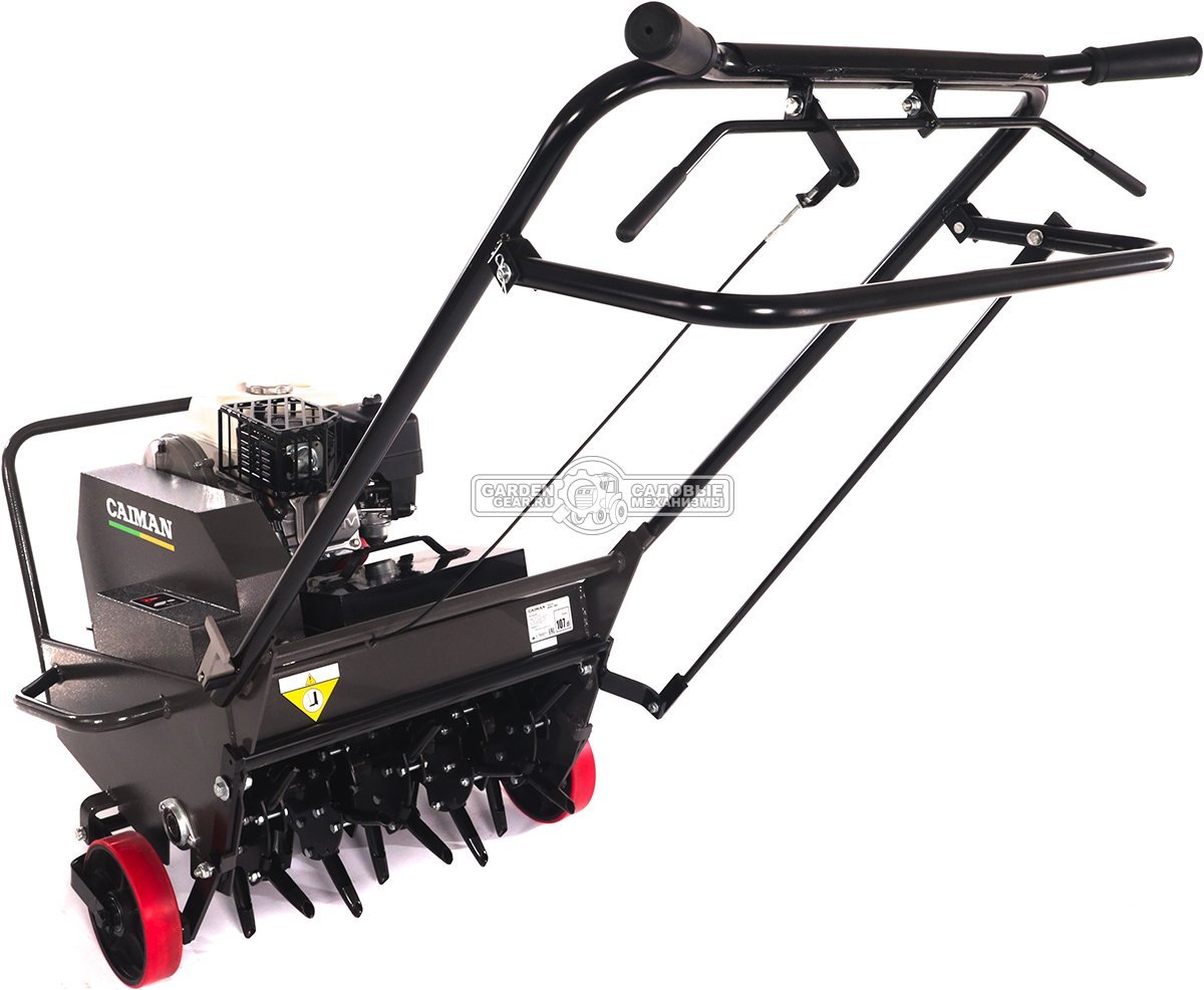 Аэратор бензиновый профессиональный Caiman Aero 55H (RUS, 53 см, Honda GX160, 163 куб.см., сталь, 30 полых шипов, 170 кг.)