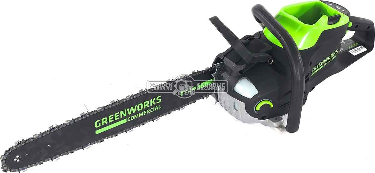 Пила аккумуляторная цепная GreenWorks GD82CS51K5 20&quot; с АКБ 5 А/ч и ЗУ (PRC, BL 82В, 0.325&quot;-1.3-78E, 6.18 кг)