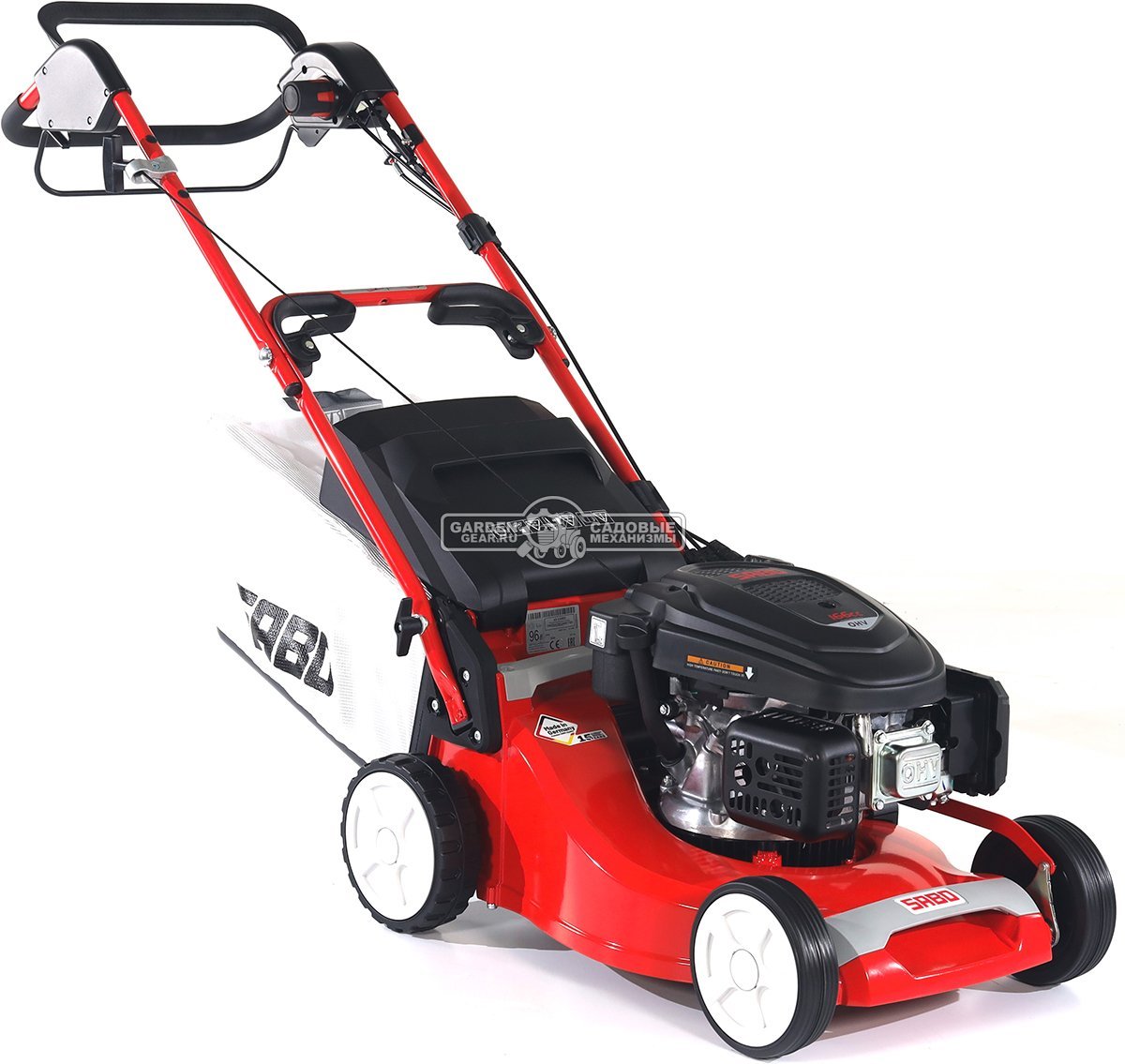 Газонокосилка бензиновая SABO 43-VARIO (GER, 43 см., Sabo, 166 куб.см., алюминий, Turbostar, вариатор, травосборник 65 л., 36,5 кг.)