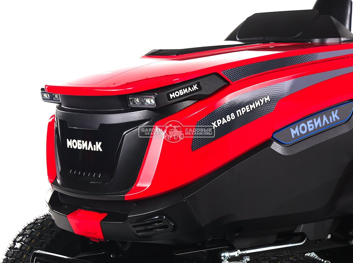 Садовый трактор Мобил К XPA88 аккумуляторный без АКБ (PRC, BL 60В, 88 см, 6 слотов для АКБ + встроенное ЗУ, LED-фара, травосб. 245 л, 155 кг)