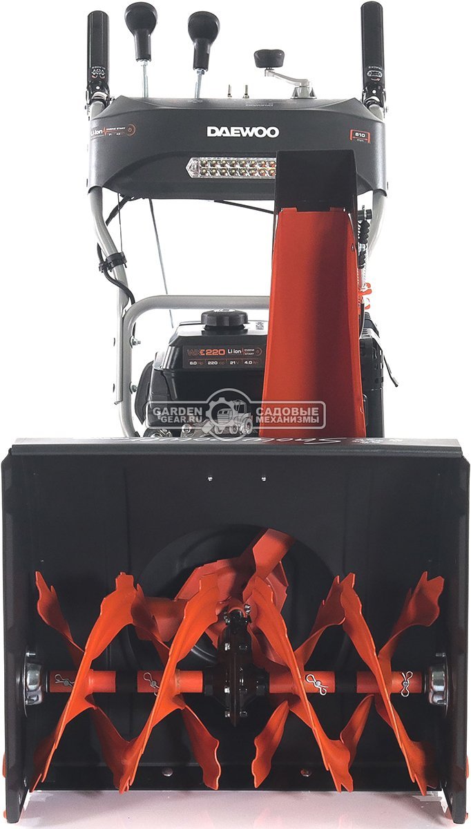 Снегоуборщик Daewoo S 8060 гусеничный (PRC, 61 см., Daewoo, 220 куб.см., эл/стартер 21В, фара, скорости 6/2, подогрев рукояток, 83 кг.)
