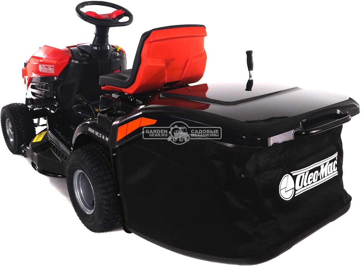 Садовый трактор Oleo-Mac OM 86R/12,5 К M (PRC, Emak K 1250 AVD, 413 см3, 86 см., механика, травосборник 300 л., 190 кг.)
