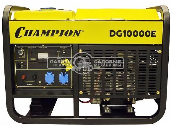 Дизельный генератор Champion DG10000E (PRC, Champion, 954 см3/17 л.с., 10/11 кВт, электростартер, 25 л, 170 кг)