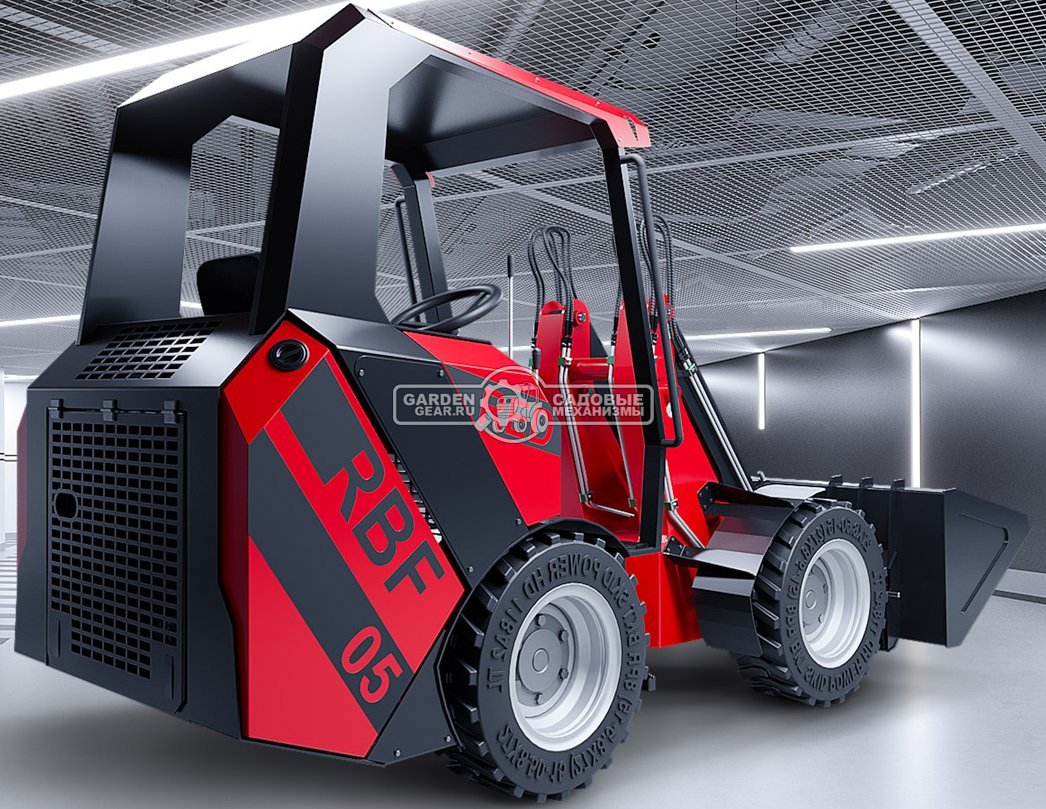Мини-погрузчик шарнирно сочленённый RED RBF-05 с открытой кабиной Lifan 37 л.с., грузоподъемность до 1000 кг., ковш 300 л., 1600 кг.