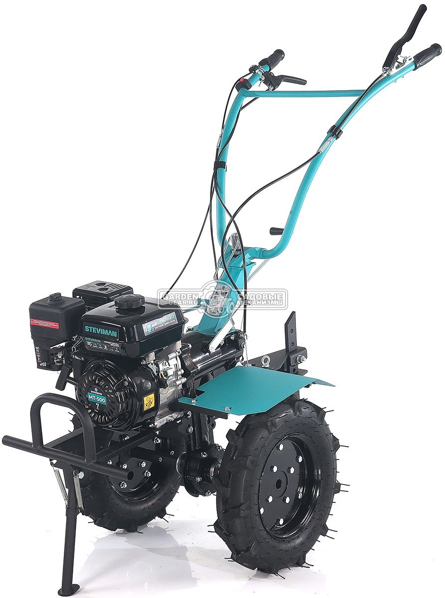 Мотоблок Steviman MT-500 (RUS, колеса 4.00х10, EST 212 см3, 90 см, 2 вперед/1 назад, ВОМ, 100 кг)