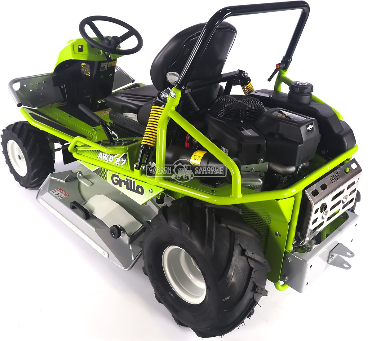 Садовый трактор для высокой травы и работы на склонах Grillo Climber 10.27 4WD (ITA, B&S 8290 CXi, 724 куб.см3, задний выброс, диффер., 98 см, 383 кг)