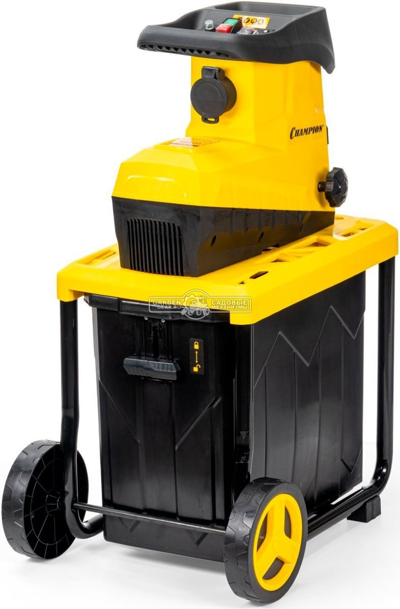 Садовый измельчитель веток электрический Champion SH300 (PRC, 3000 Вт, ветки до 45 мм, валик с ножами, 60 л, 26.5 кг)