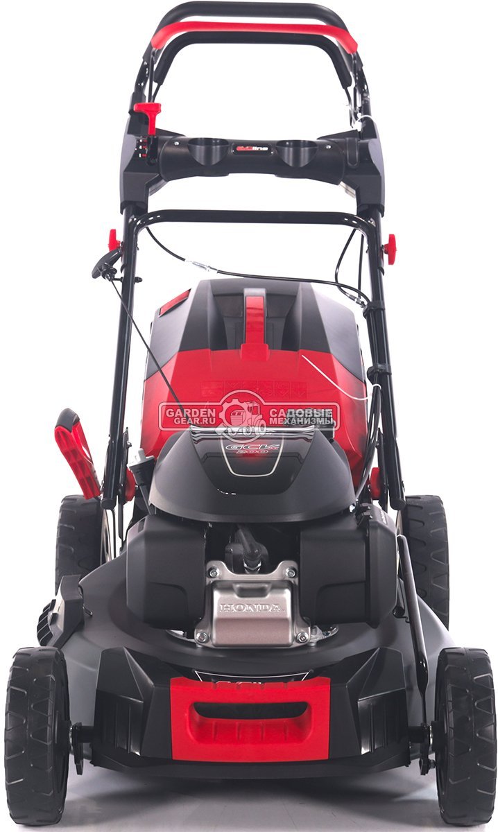 Газонокосилка бензиновая EVOline LMG 53 CVH (PRC, 53 см, Honda GCV 200, 201 см3, вариатор, 4 в 1, 70 л, сталь, 40 кг)