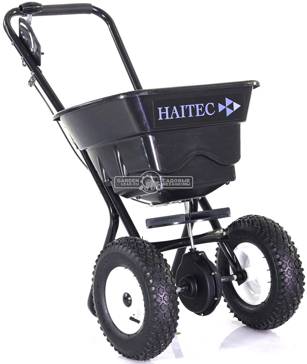 Тележка - разбрасыватель для удобрений, песка и реагентов Haitec HT-GS36 (PRC, ширина разброса 3.65 м, ёмкость 36 кг, пневмоколеса 30 см)