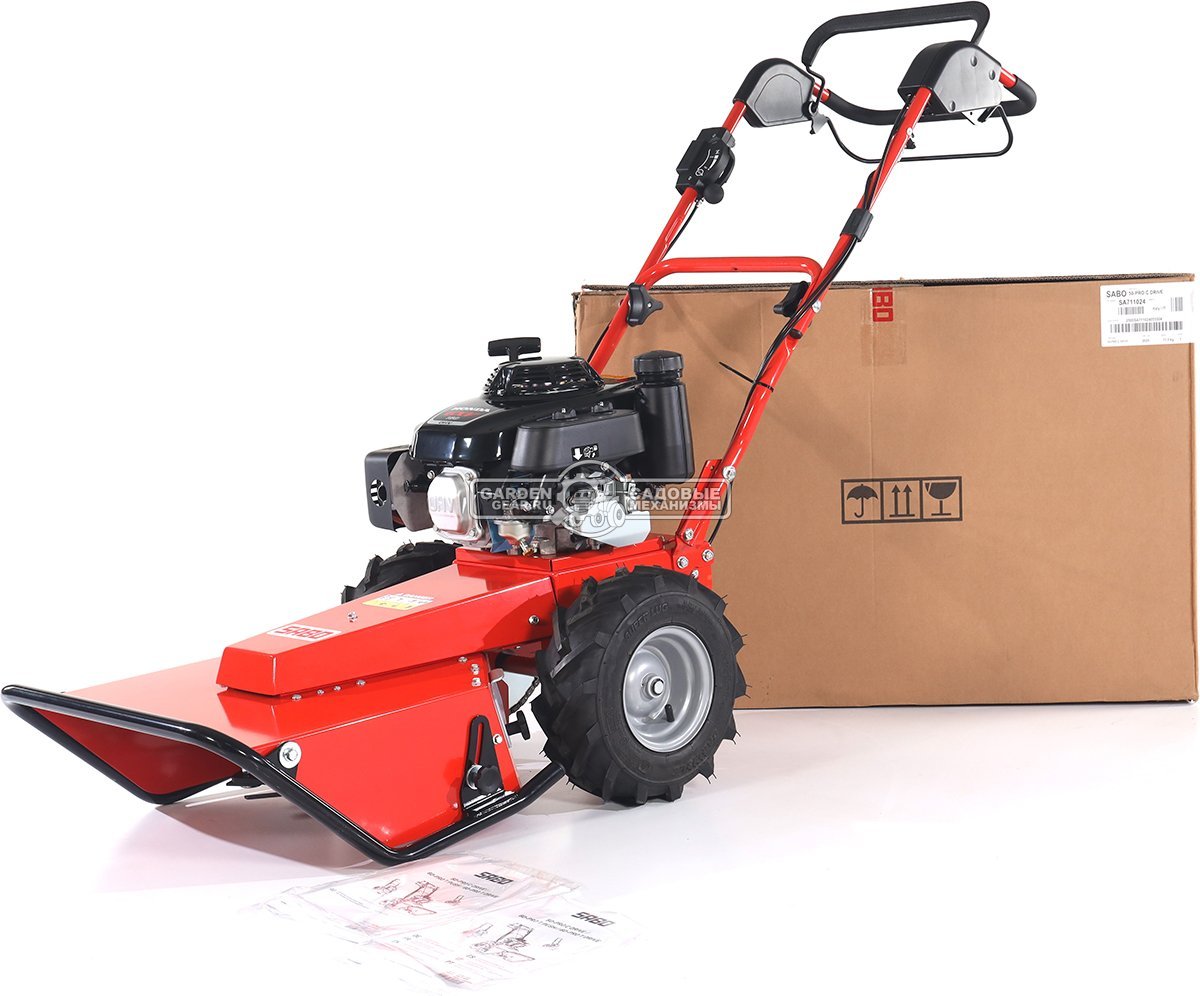Профессиональный колесный триммер SABO 50-PRO C DRIVE с ножом (GER, 50 см, Honda GXV160, 163 куб.см., 66 кг.)