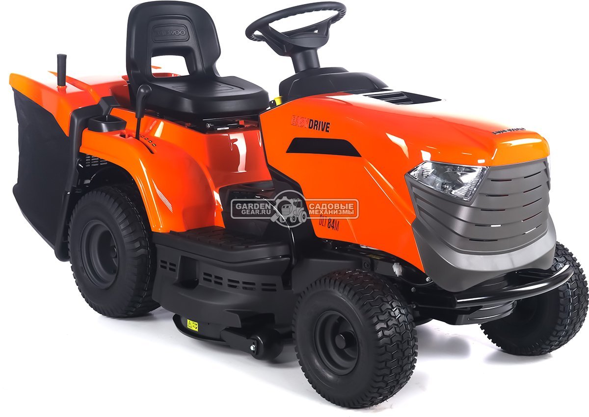 Садовый трактор Daewoo DLT 84M (PRC, Stiga ST400, 414 куб.см., механика, ширина кошения 84 см., травосборник 200 л., мульчирование, 190,5 кг.)