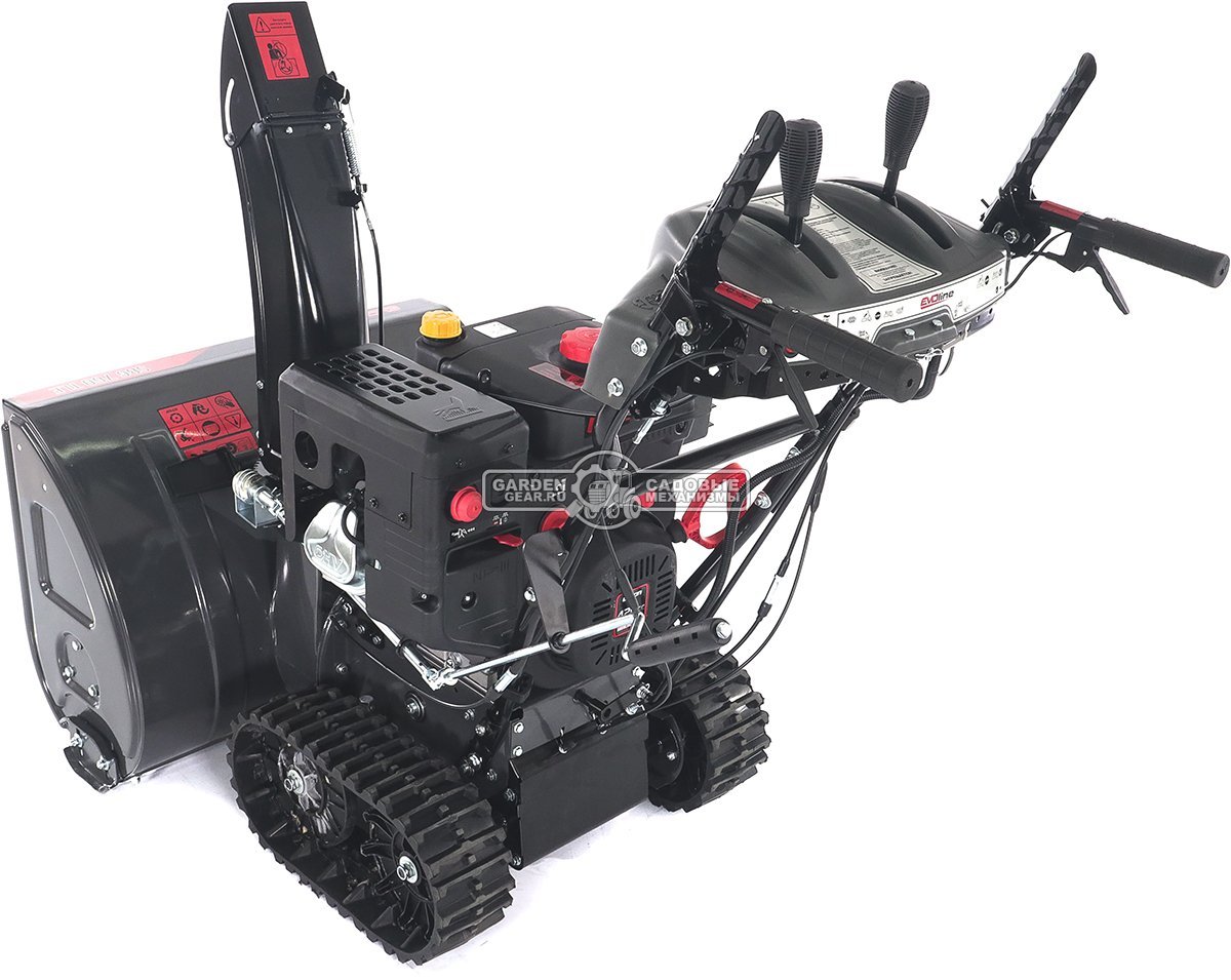 Снегоуборщик Evoline SBG 760 TLE гусеничный (PRC, 76 см, Loncin, 420 см3, эл/стартер 220В, фара, разблокировка гусениц, подогрев рукояток, 130 кг)