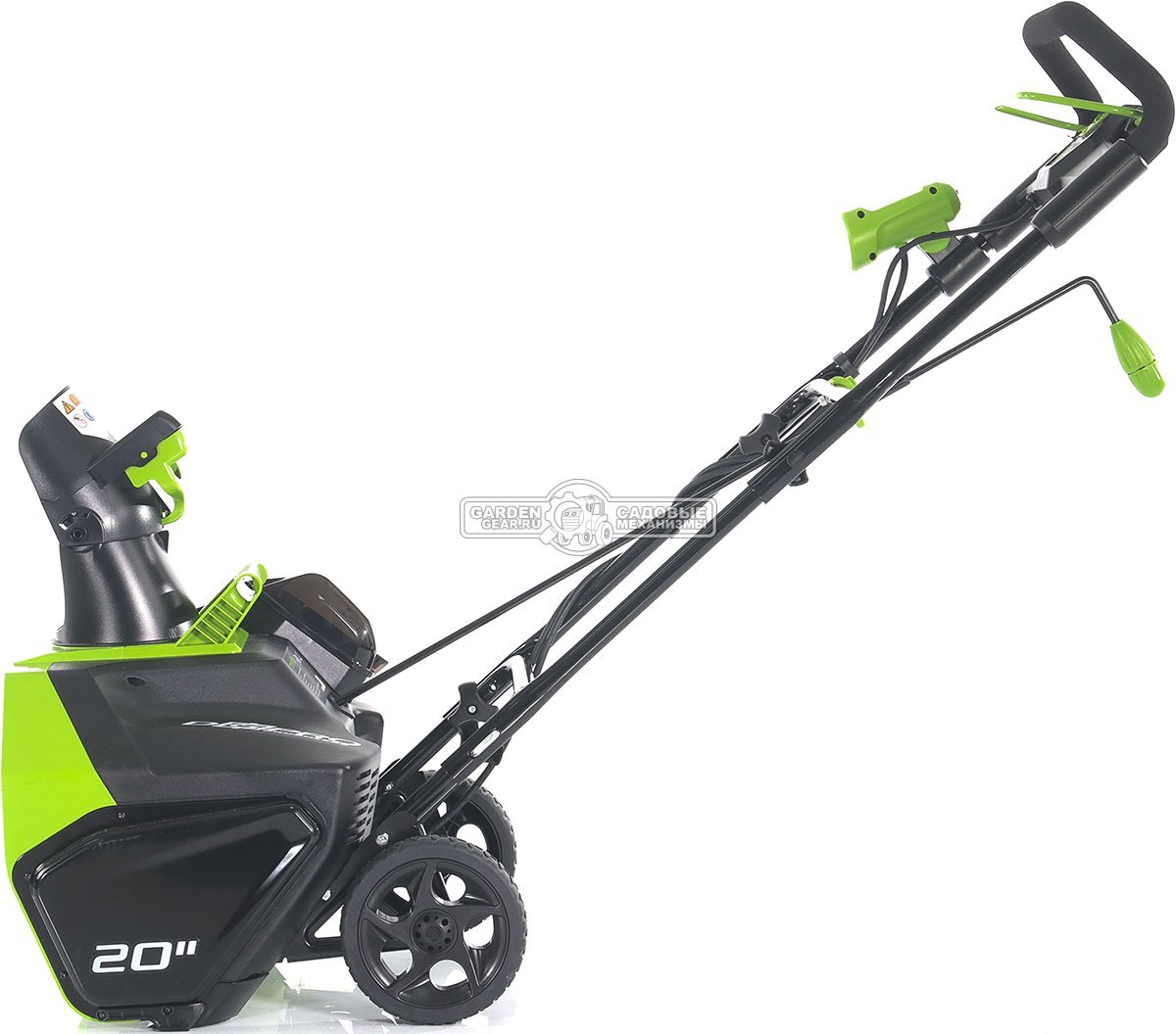 Снегоуборщик аккумуляторный GreenWorks GD40SB с АКБ 4 А/ч и ЗУ (PRC, BL 40В, ширина 51 см, фара, 15 кг)