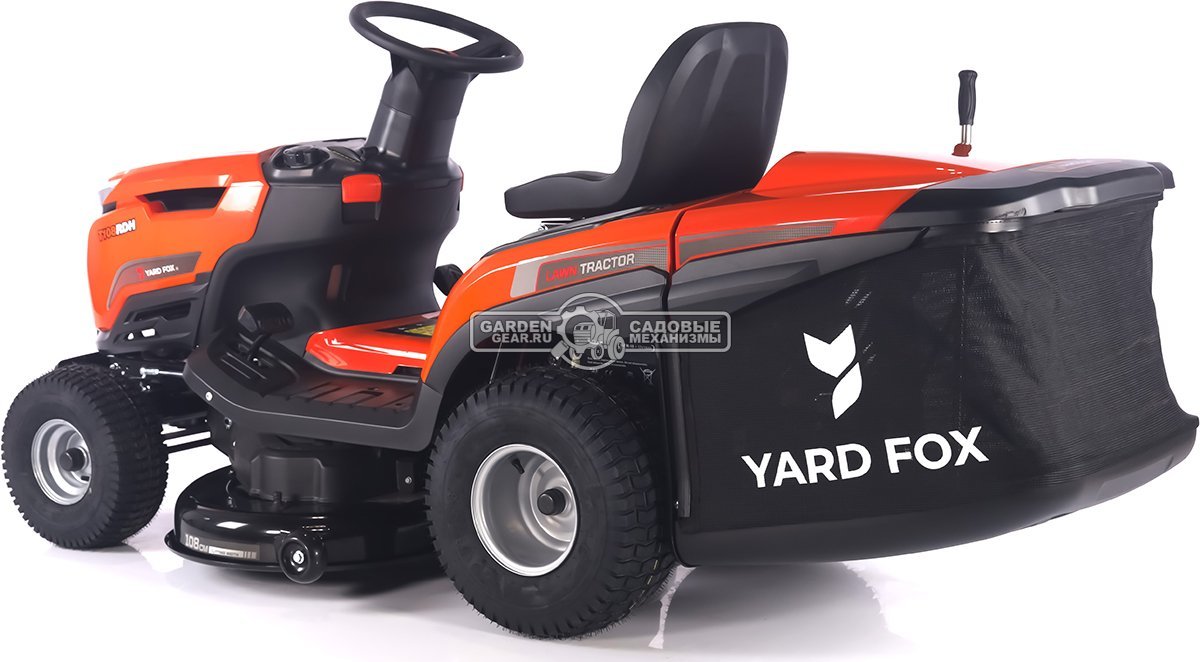 Садовый трактор Yard Fox Optima T 108 RDH (PRC, Loncin V-Twin 586 куб.см., гидростатика, травосборник 260 л, ширина кошения 108 см, 220 кг)