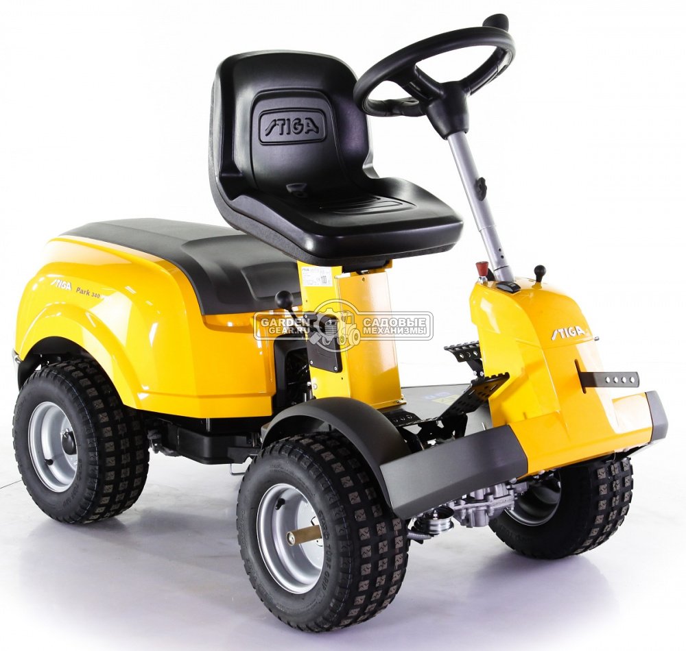 Садовый райдер Stiga Park Compact 340 PWX 4WD без деки (ITA, Stiga ST550 V-Twin, 586 куб.см., гидростатика, полный привод, 202 кг.)