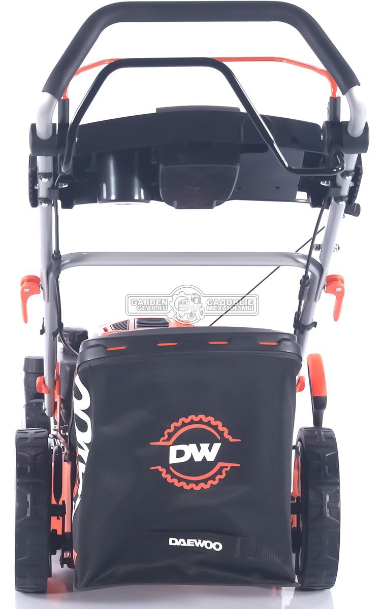 Газонокосилка бензиновая Daewoo DLM 5100SR4 с рояльными колесами (PRC, 50 см, Daewoo 165 см3, 70 л, TURBO X BLADE, сталь, 4 в 1, 32 кг)