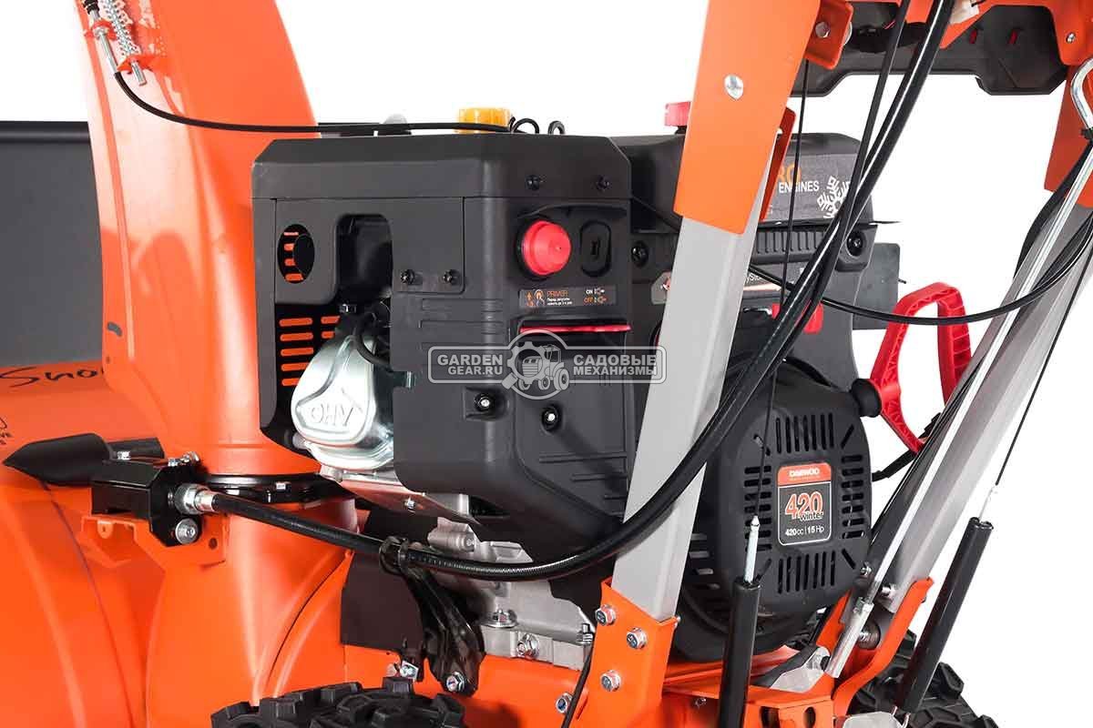 Снегоуборщик Daewoo DAST 1590 гусеничный (PRC, 88 см., Daewoo, 420 см3, эл/стартер 220В, фара, 3-х угольные гусеницы, 140 кг.)