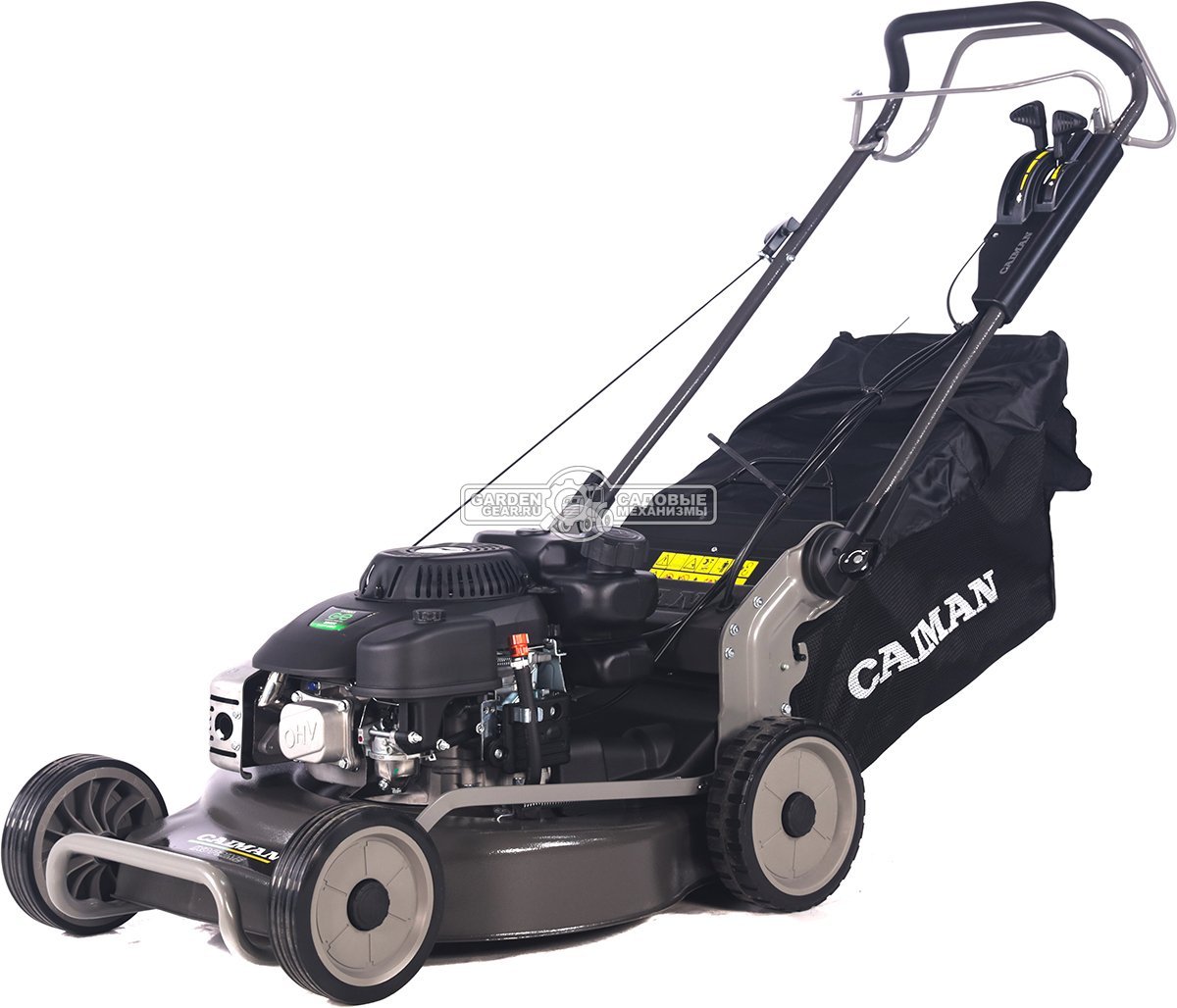 Газонокосилка бензиновая Caiman IXO Prime 55CLV (RUS, 53 см, Caiman Green Engine, 224 см3, сталь, кардан, 4 в 1, 70 л, 49,5 кг.)