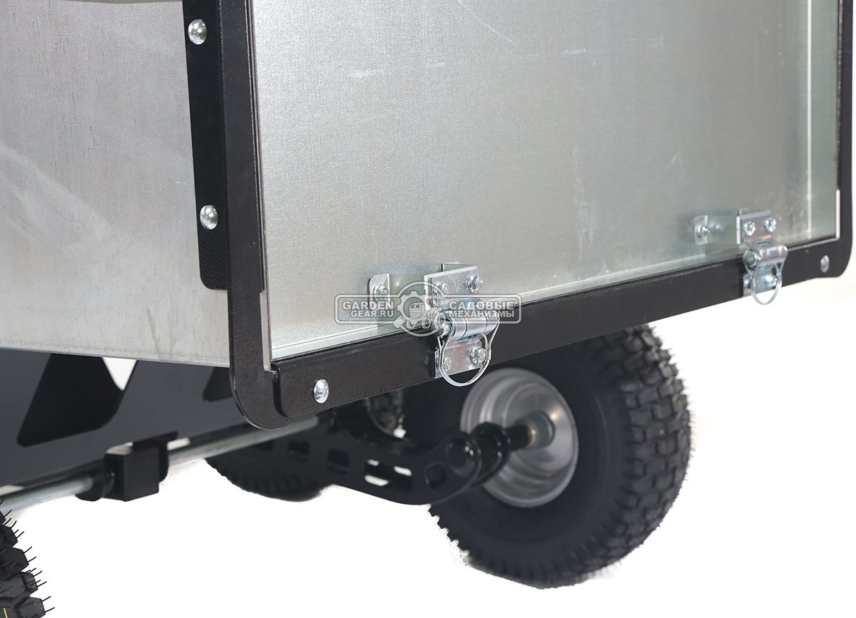 Тележка - прицеп ZimAni GT410x4 Stainless steel 500 4WD для садовых тракторов, с механизмом опрокидывания (4 колеса, оцинкованной сталь, 500 кг)