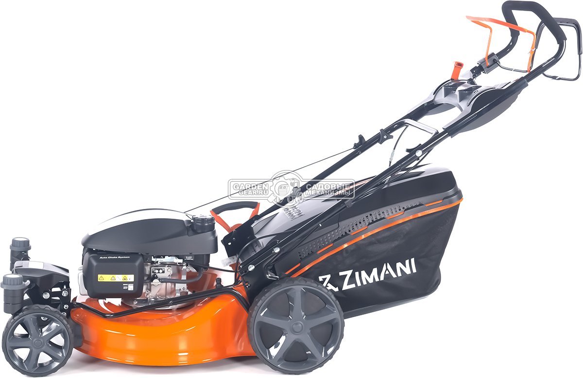 Газонокосилка бензиновая ZimAni LC251HVR с рояльными колесами (PRC, 51 см, Honda 166 см3, 3 в 1, Quattro Blade, вариатор, 70 л, 40 кг)