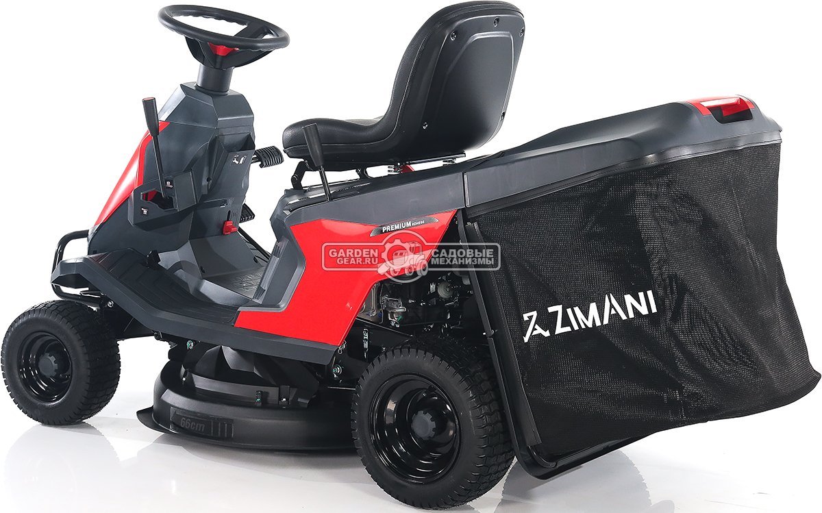 Садовый минирайдер ZimAni RDHE 66 RED (PRC, 225 куб.см., гидростатика, фара, травосборник 150 л, ширина кошения 66 см, 128 кг)