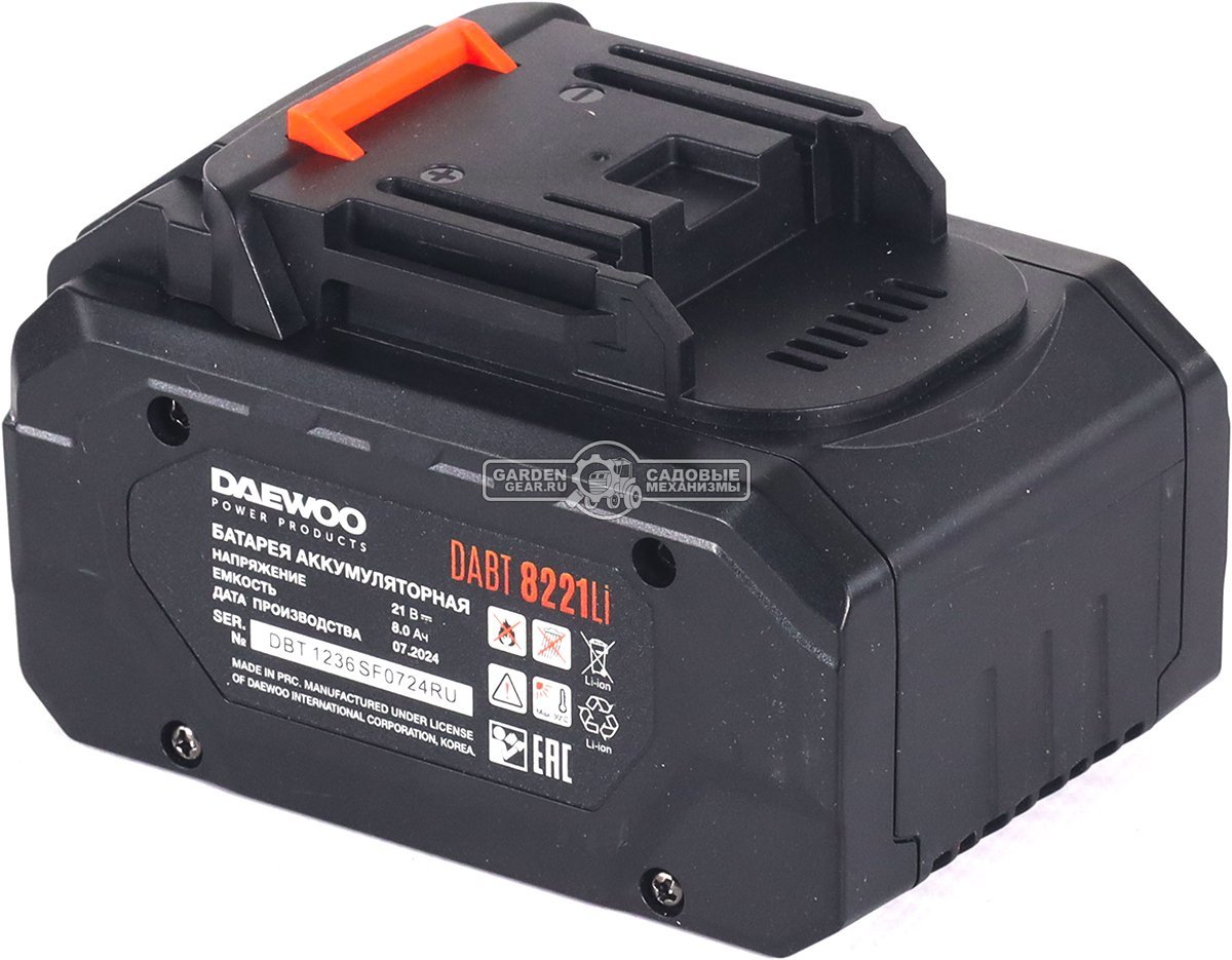 Аккумулятор Daewoo DABT 8221Li (PRC, Li-Ion, 21В, 8.0 А/ч, 0.92 кг, элементы 21700)