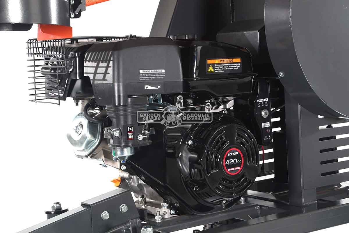 Измельчитель веток ZimAni BL 120 (PRC, Loncin 420 куб.см., 15 л.с. с электростартером, вал с 3-мя ножами, ветки до 120 мм, двуосный прицеп, 315 кг)