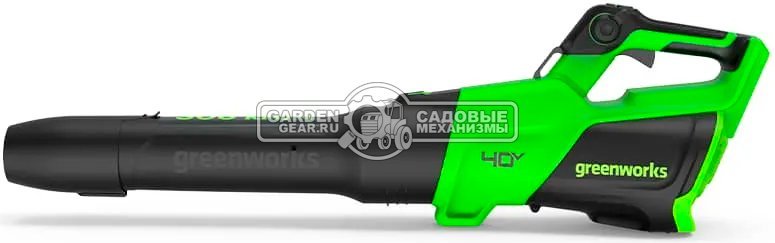 Воздуходувка аккумуляторная GreenWorks GD40BG3 с АКБ 4 А/ч и ЗУ (PRC, BL 40В, 306 км/ч, 1242 м3/ч, 2,6 кг)