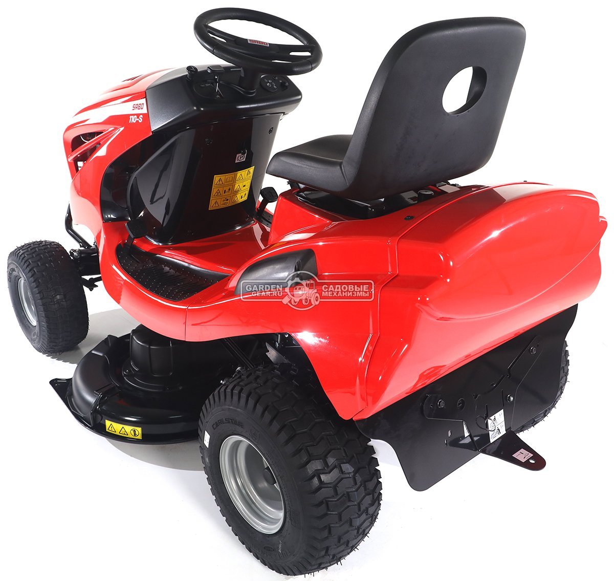 Садовый трактор SABO 110-S (GER, Sabo V-Twin, 708 куб.см., гидростатика, боковой выброс, мульчирование, ширина кошения 110 см, 234 кг.)