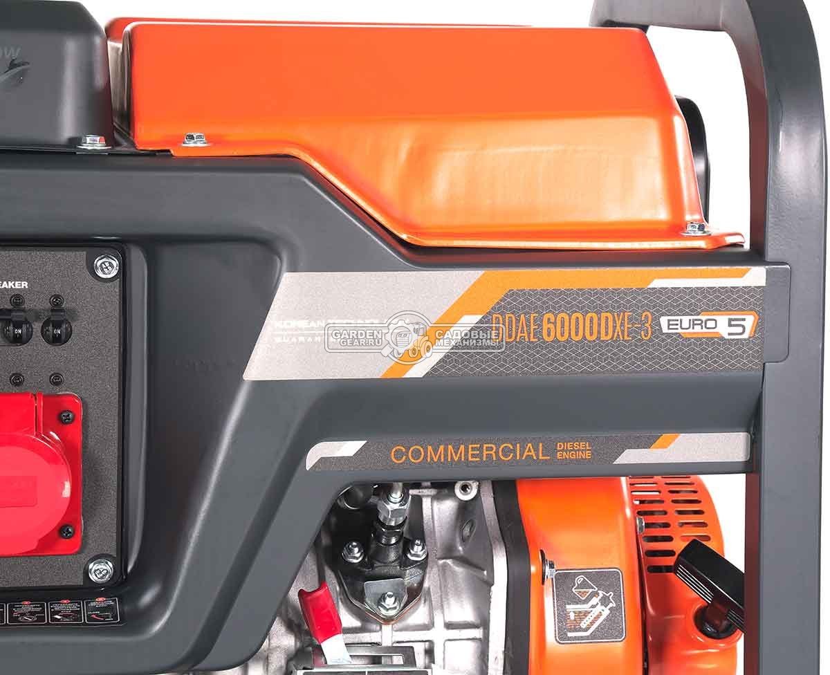 Дизельный генератор Daewoo DDAE 6000DXE-3 2024 двухрежимный 220/380 (PRC, 474 см3, 10 л.с., 6,0/6,5 кВт, электростарт, колеса, ATS, 18 л., 115 кг.)