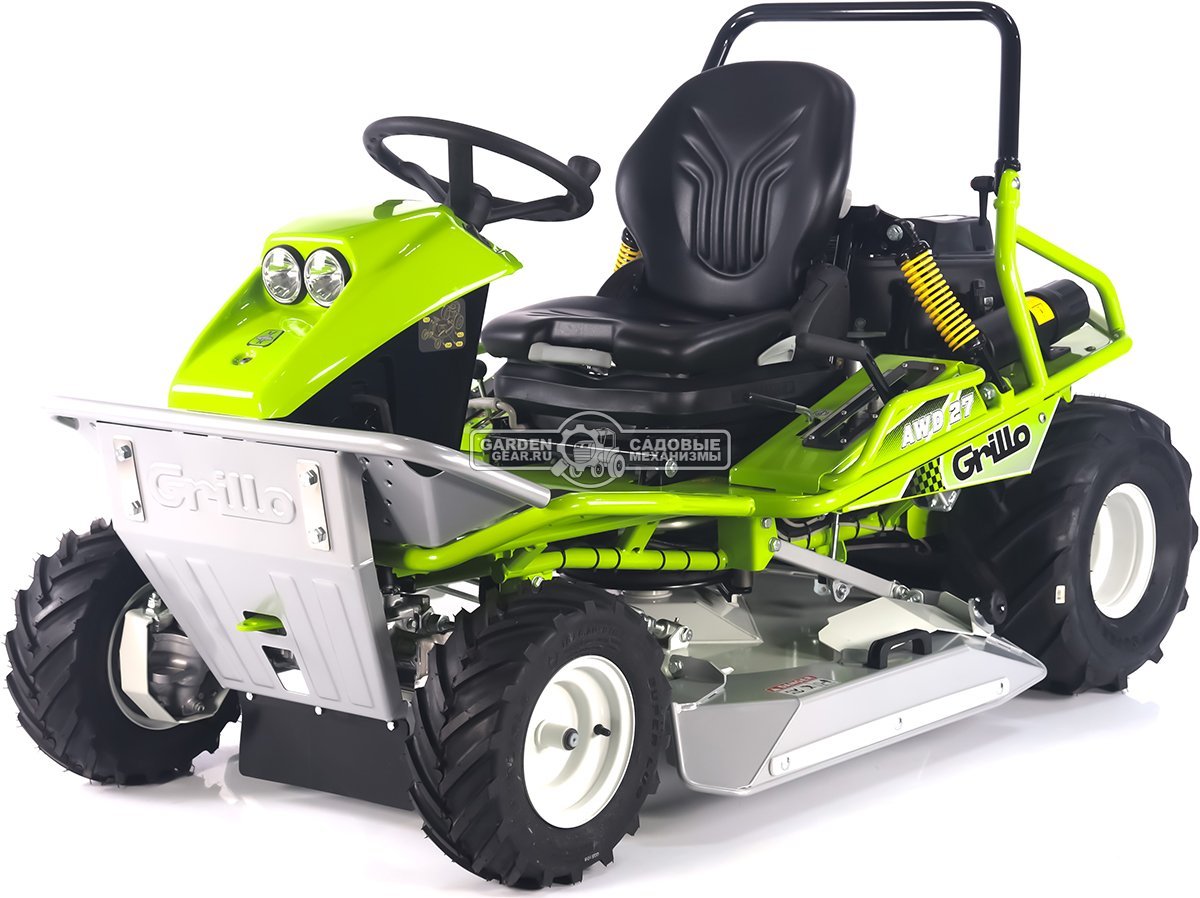 Садовый трактор для высокой травы и работы на склонах Grillo Climber 10.27 4WD (ITA, B&S 8290 CXi, 724 куб.см3, задний выброс, диффер., 98 см, 383 кг)