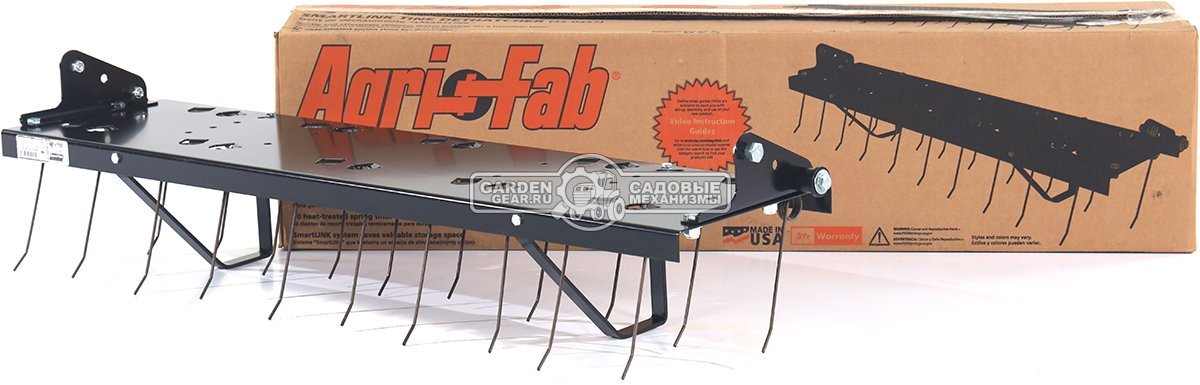 Вычесыватель газона Agri-Fab SmartLink 40" 102 см., 20 пружинных пальцев, грабли для мха, устанавливается на многофункциональную платформу 