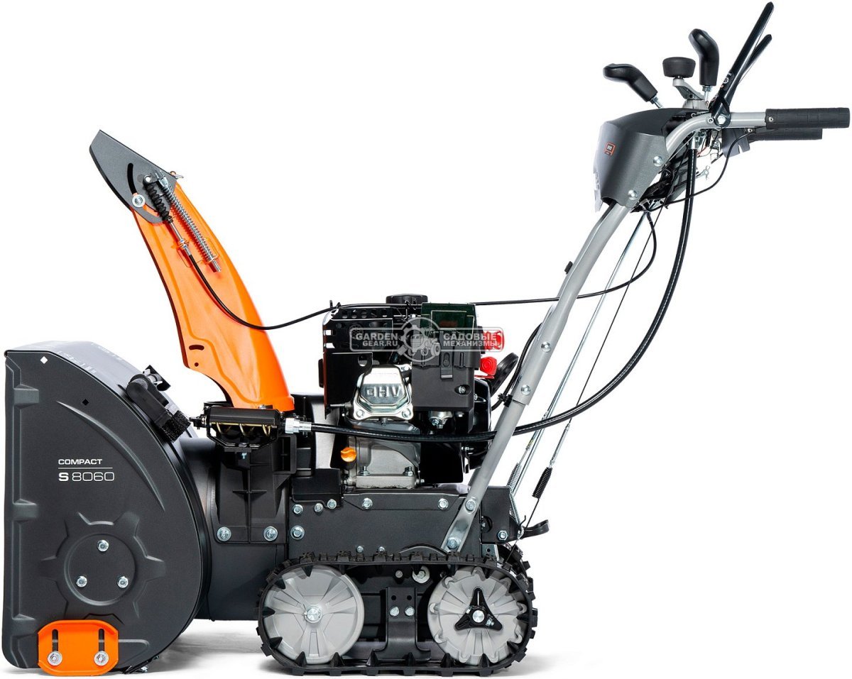 Снегоуборщик Daewoo S 8060 гусеничный (PRC, 61 см., Daewoo, 220 куб.см., эл/стартер 21В, фара, скорости 6/2, подогрев рукояток, 83 кг.)