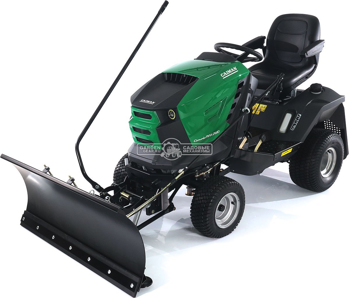 Садовый трактор Caiman Comodo Max 2WD 107D2C2 с отвалом 120 см и цепями на колеса