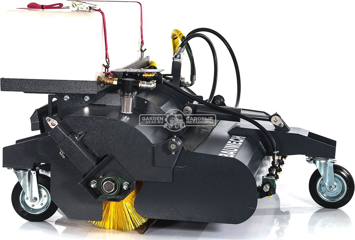 Щетка бункерная Baumech с системой орошения ширина 110 см., объем бункера 100 л., выгрузка гидравлическая, диаметр 400 мм., 180 кг.