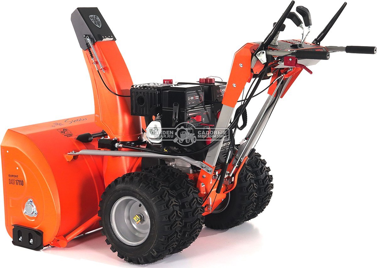 Снегоуборщик Daewoo DAST 17110 (LCT) (PRC, 108 см., Daewoo WXE 450, 450 куб.см., запуск от аккумулятора, фара, скорости 5/2, 4 колеса, 150 кг.)