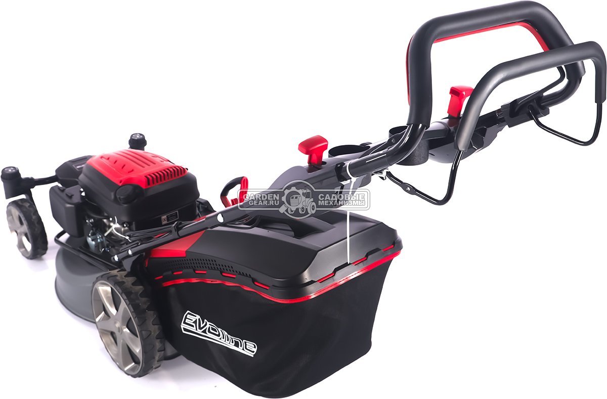 Газонокосилка бензиновая EVOline LMG 51 CV TURN с рояльными колесами (PRC, 51 см, EVOline 196 см3, 70 л, вариатор, сталь, 4 в 1, 36 кг)