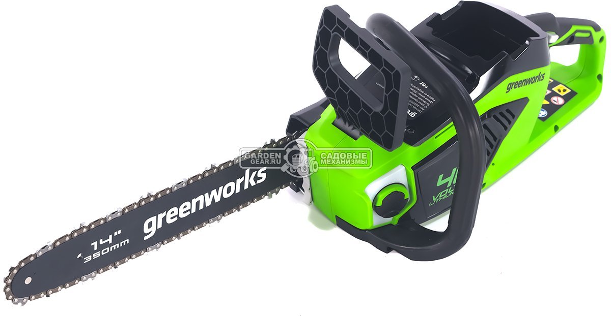 Пила аккумуляторная цепная GreenWorks GD40CS15 без АКБ и ЗУ (PRC, Li-ion 40В, беcщеточная, 14"/35 см, 5.0 кг)