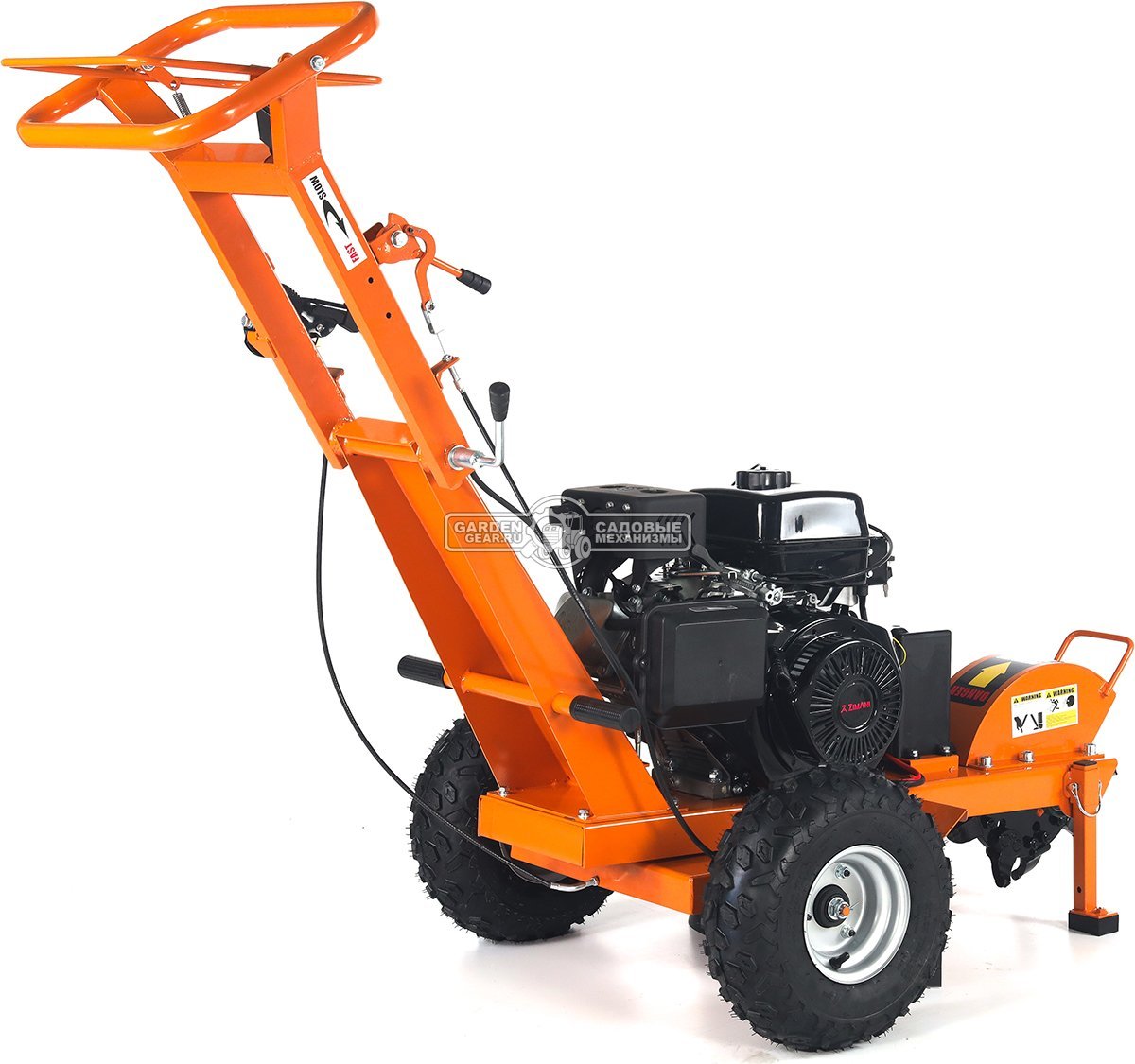 Измельчитель пней ZimAni SG350E PRO с эл/стартером (PRC, Loncin, 420 см3, Greenteeth blade, диаметр фрезы 300 мм, 104 кг)