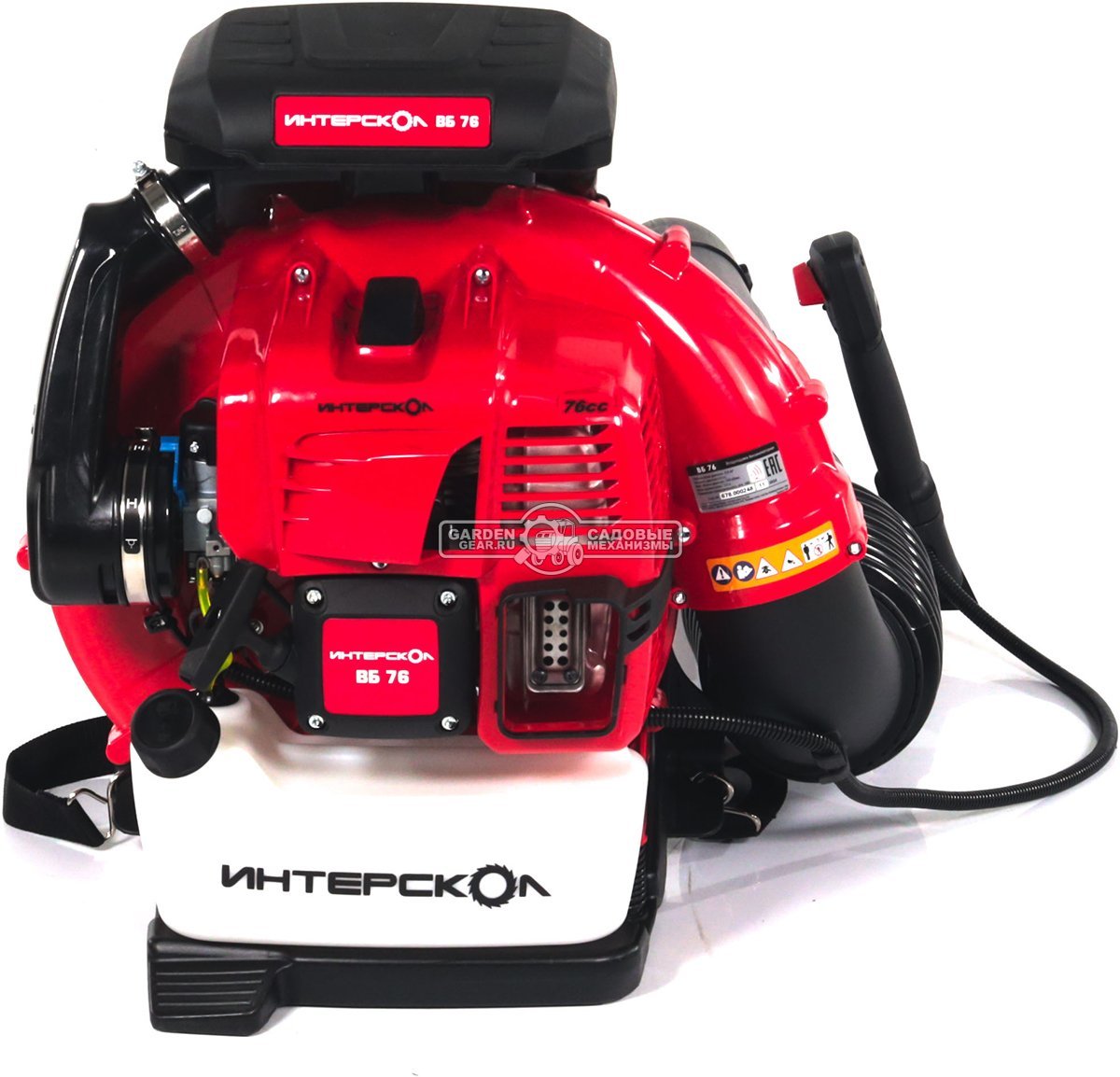 Воздуходувка бензиновая ранцевая Интерскол ВБ 76 (PRC, 75.6 куб.см.,82 м/с, 1760 м3/ч, 12.4 кг)