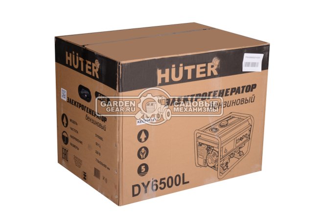 Бензиновый генератор Huter DY6500L (PRC, Huter 389 см3, 230 В, 5 кВт, 22 л, 70.1 кг)