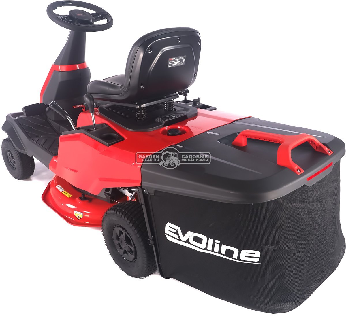 Садовый минирайдер Evoline TRG 66 CV (PRC, EVOline, 224 куб.см., вариатор CVT, травосборник 150 л, ширина кошения 66 см, 3 в 1, 130 кг)