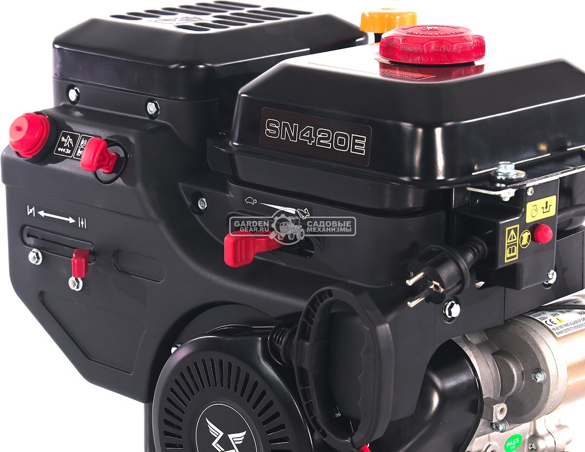 Бензиновый двигатель Zongshen SN 420 E Snow (15 л.с., 420 куб.см., D=25 мм, L=85 мм, катушка освещения 12В60Вт, электрический стартер 230В, 35 кг.)