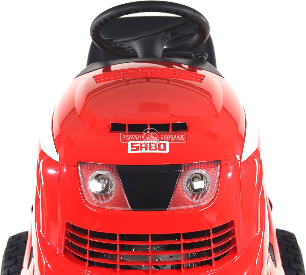 Садовый трактор SABO 110-S (GER, Sabo V-Twin, 708 куб.см., гидростатика, боковой выброс, мульчирование, ширина кошения 110 см, 234 кг.)