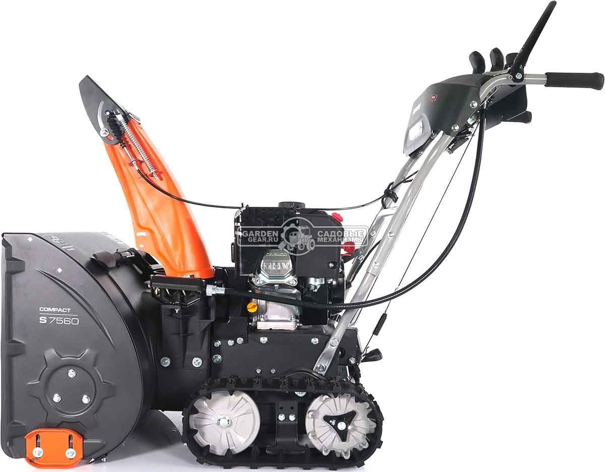 Снегоуборщик Daewoo S 7560 гусеничный (PRC, 61 см., Daewoo, 220 см3, скорости 6/2, фара, 78 кг)