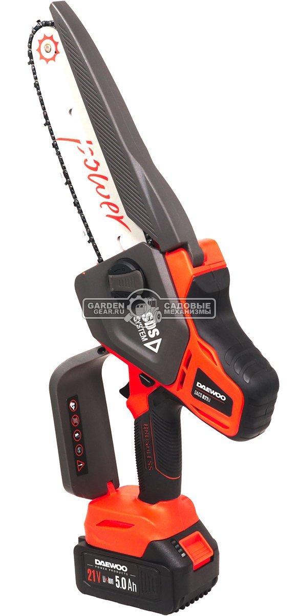 Аккумуляторный цепной сучкорез - минипила Daewoo DACS 821Li 8" SET с АКБ 4 А/ч и ЗУ (PRC, 21В, 1/4"-1.1-48E, 2.1 кг)