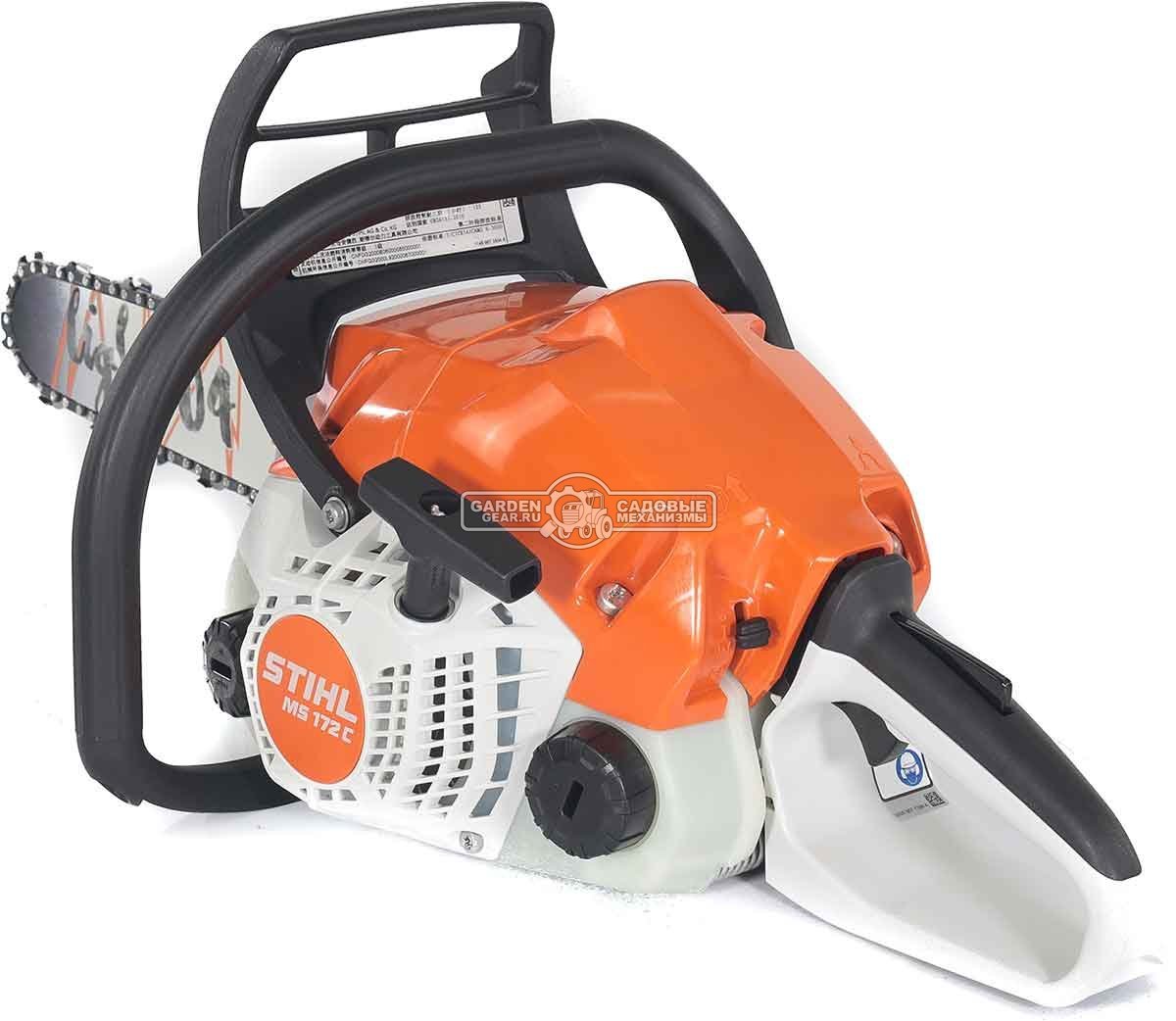 Бензопила Stihl MS 172 C-BE 14" 2-Mix (PRC, 30,1 куб.см., 1,3 кВт/1,8 л.с, Ergostart, 3/8", 1,3 мм, 50E, 4,8 кг)