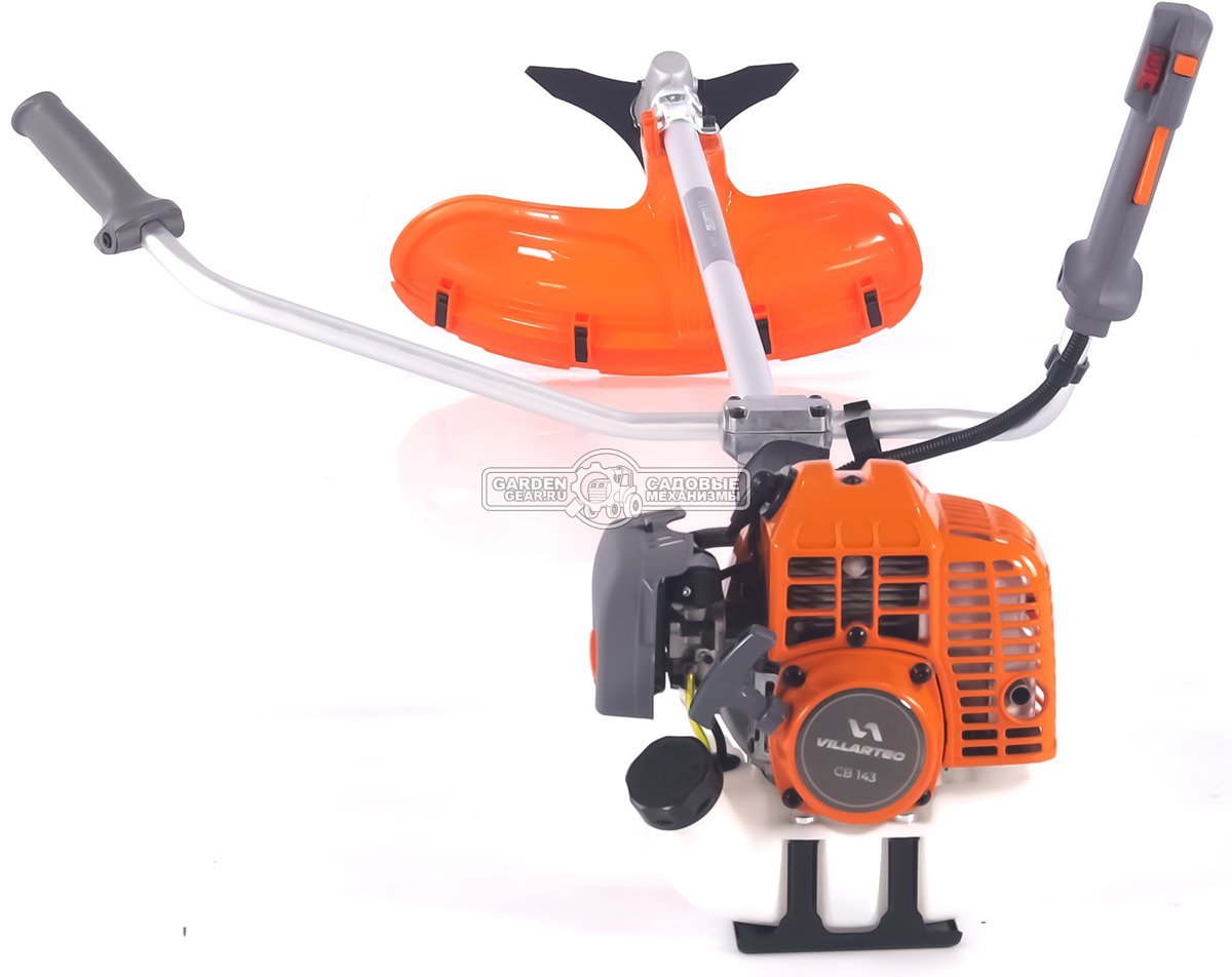 Бензокоса Villartec CB143 (PRC, 41.5 см3, 1.47 кВт/2.0 л.с., 3T нож + леска 2.4 мм, T рукоятка, ранцевый ремень Comfort, 7.6 кг)