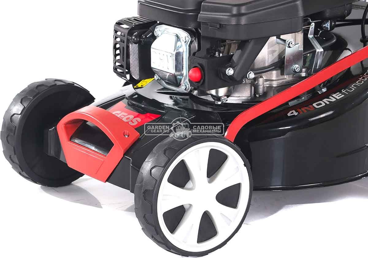 Газонокосилка бензиновая Geos Classic 46 SP-S Plus (PRC, 46 см, Sanli, 140 см3, сталь, 4 в 1, 65 л, 32 кг)